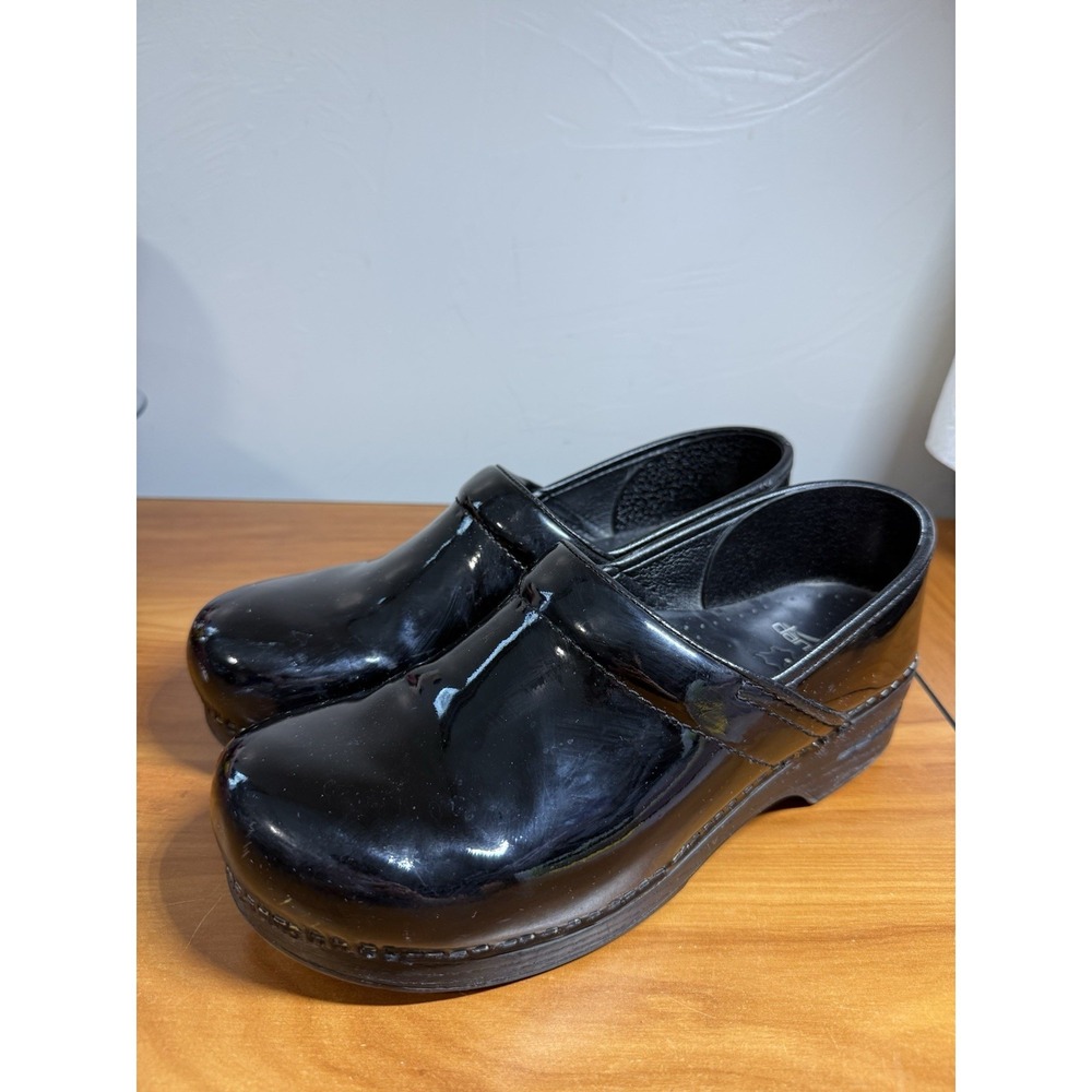 Dansko‎ Professional Leather Clogs Black Patent Womens 43 Career Non Slip